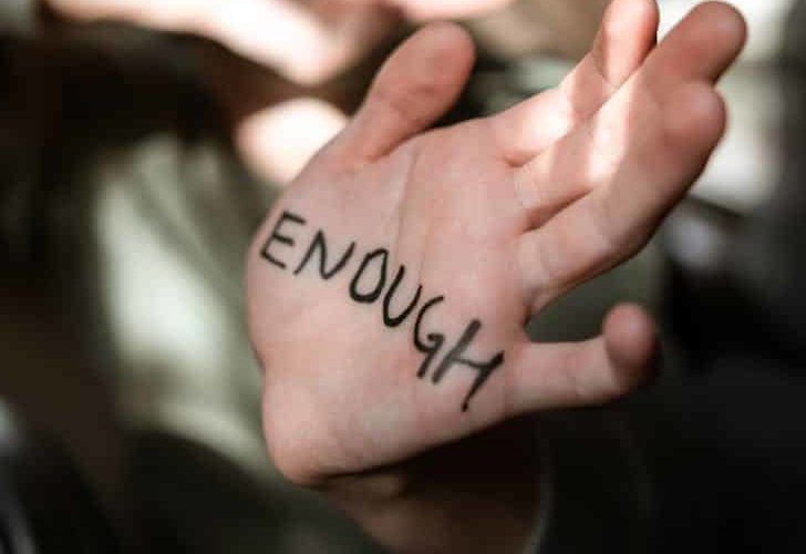 Woman's Palm with Written Message